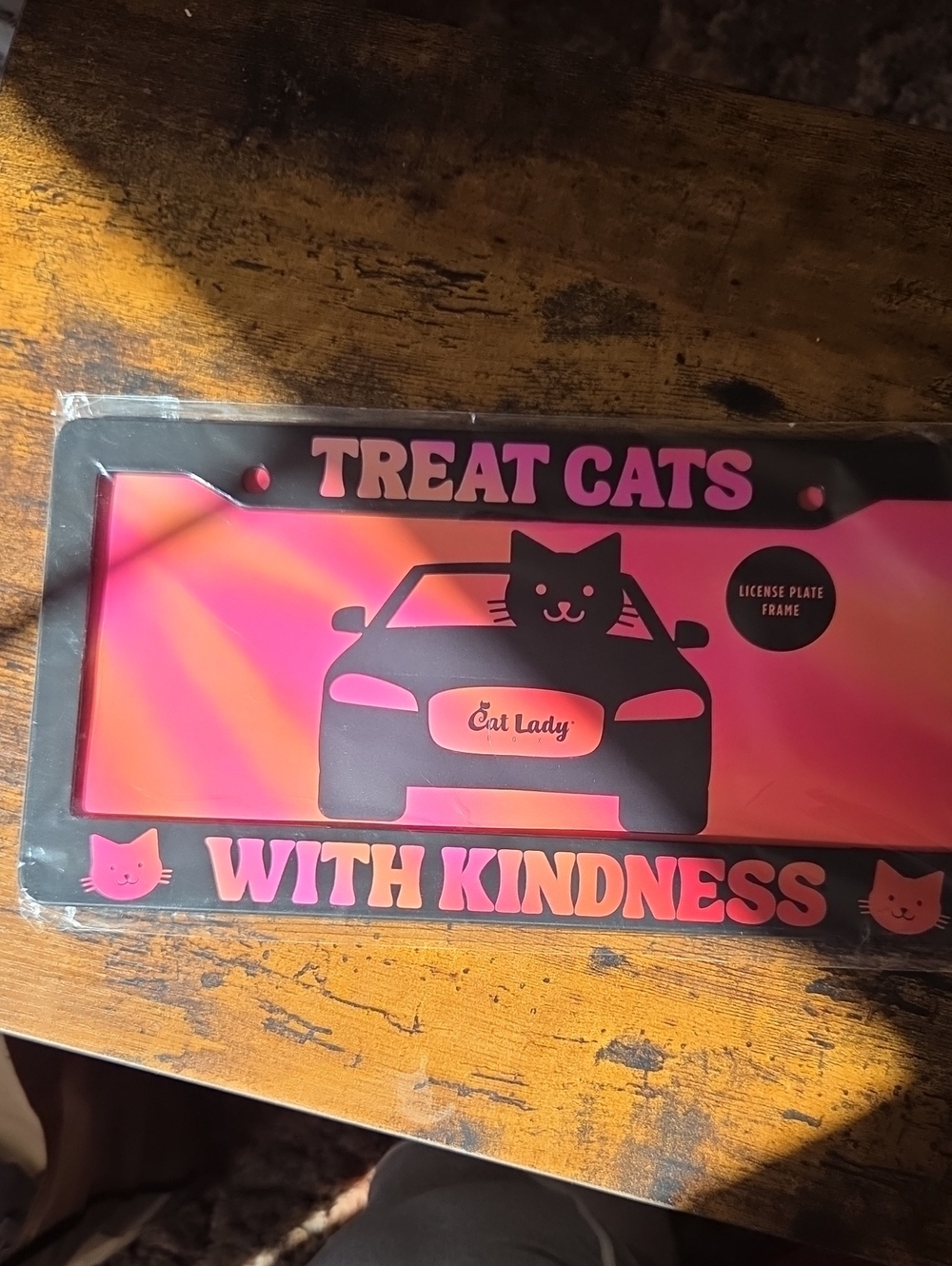 License Plate Frame - Treat Cats With Kindness